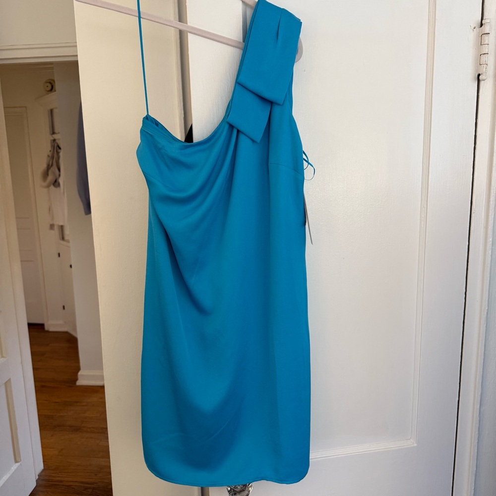 Nicole Miller Vibrant Blue One-Shoulder Dress